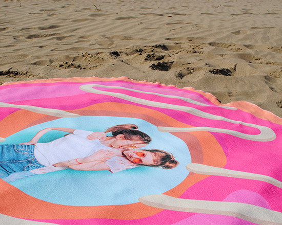 telo mare tondo stampato con foto