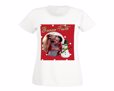 T-shirt donna in cotone Christmas in red