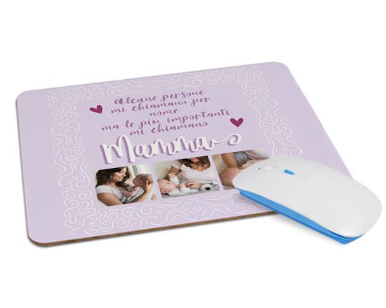Mousepad con grafica collage per la mamma