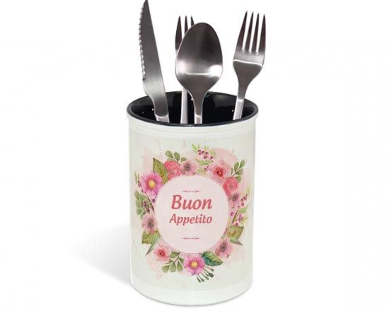 Portaposate con cornice floreale