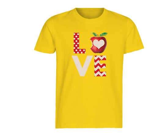 crea t-shirt per bambini con grafica love