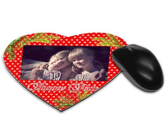 Mouse tappetino cuore Bacche natalizie