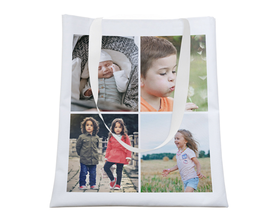 Borsa Shopping collage stampata con le tue foto preferite, da portare sempre con te per la comodità e capienza.