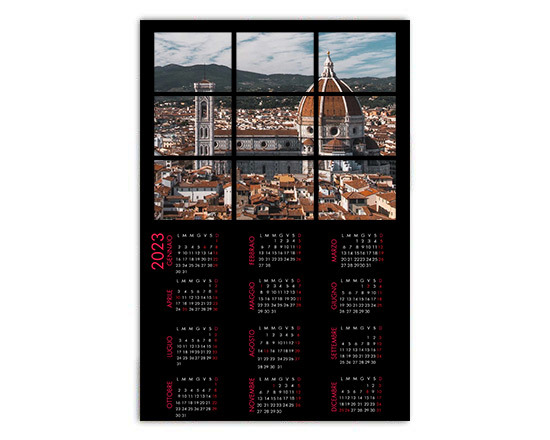 calendario poster con foto grafica collage