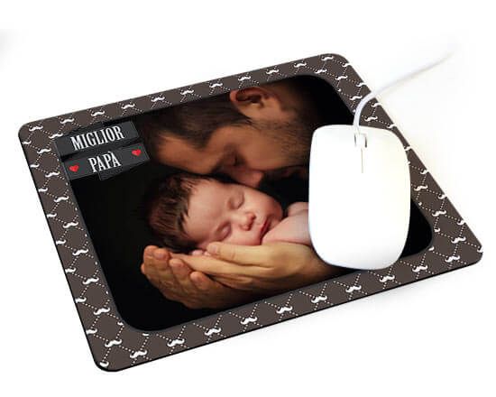 Tappetino mouse con baffetti e scritta