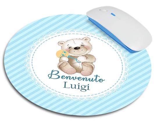 Tappetino mouse tondo Teddy Bear