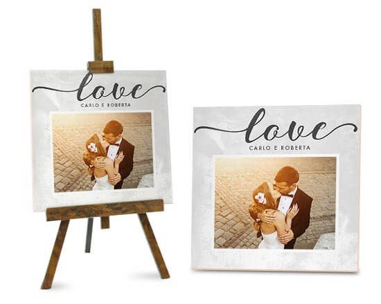 Mattonella con scritta d'amore