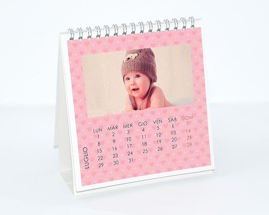 Calendario da tavolo Cuori rosa
