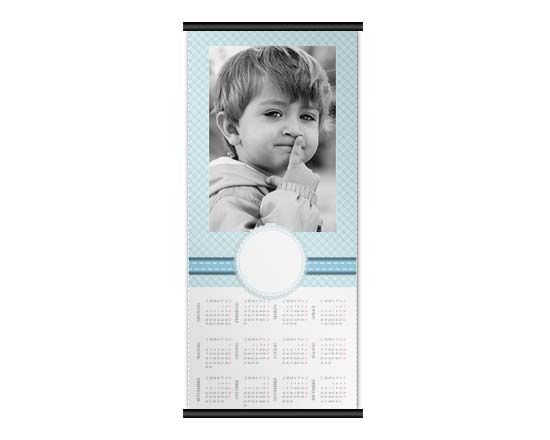 Grafica celeste per bambino su calendario 30x70 pag singola