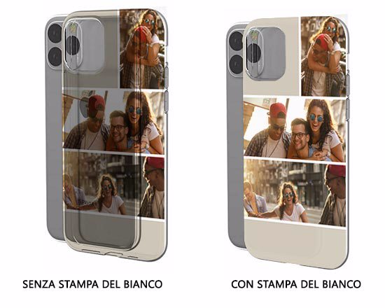 cover personalizzata per iphine 1 pro, con e senza stampa del bianco