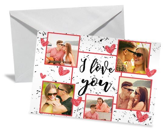 Bigliettino Auguri I love you collage