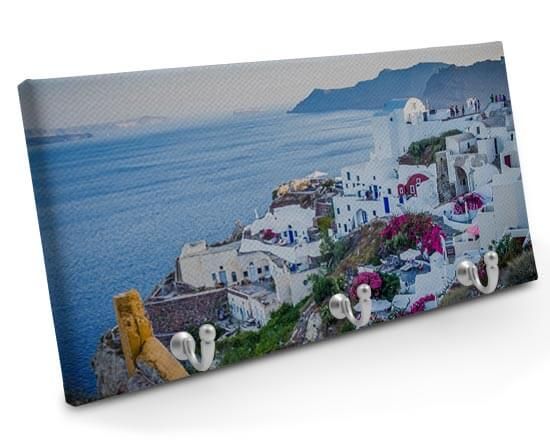 Appendiabiti in Tela 40x20 cm con immagine santorini