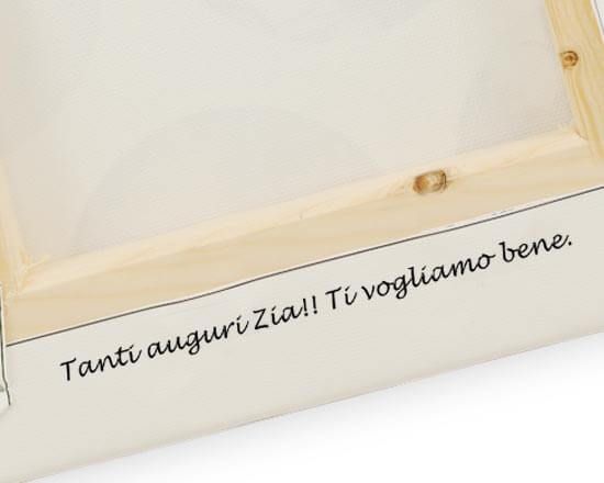 Stampa su tela - messaggio sul retro