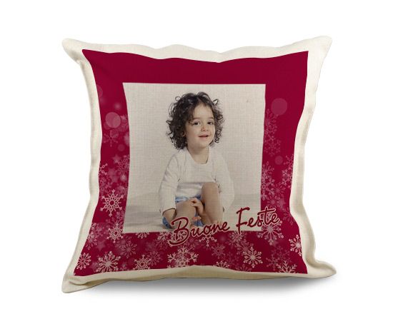 Cuscino quadrato in juta Buone feste