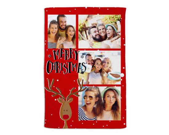 coperta in pile personalizzata con grafica natalizia