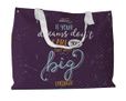 Borsa mare con grafica nel colore viola