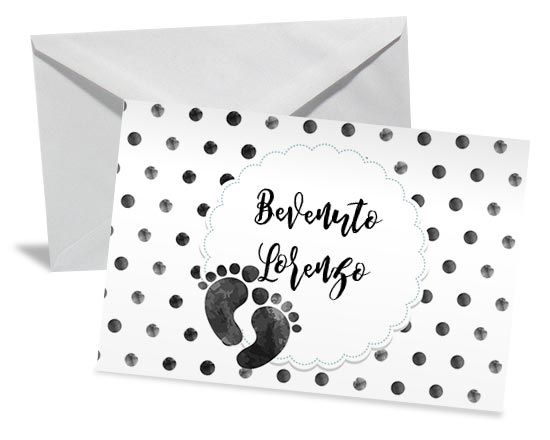 Bigliettino auguri con impronte nere