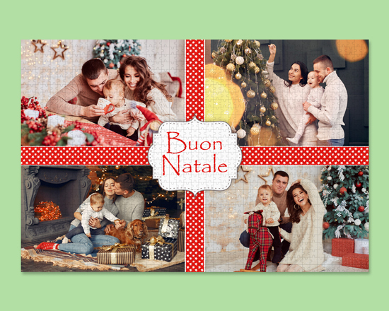 Puzzle maxi da 1000 pezzi con grafica collage come regalo di natale