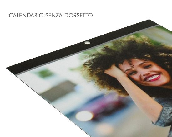 Calendario fotografico personalizzato - scegli l'opzione senza dorsetto