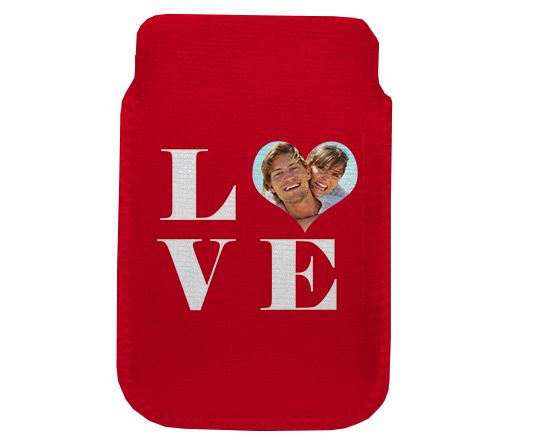 Porta smartphone con stampa rossa