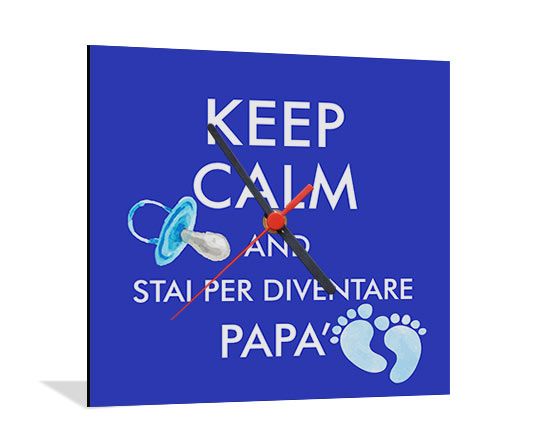 Orologio Quadrato in Legno Keep calm dad