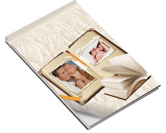 Il block notes dalla copertina con libro
