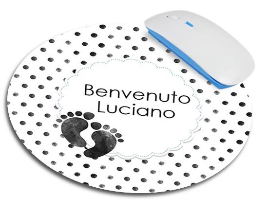 Tappetino mouse tondo Benvenuto black
