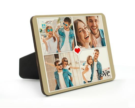 Portafoto in legno con quattro foto