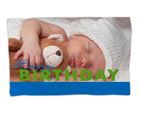 Coperta in pile con grafica compleanno