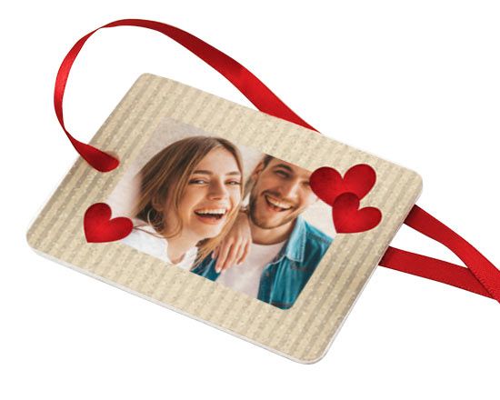 Targhetta Rettangolare in Feltro Love Hearts