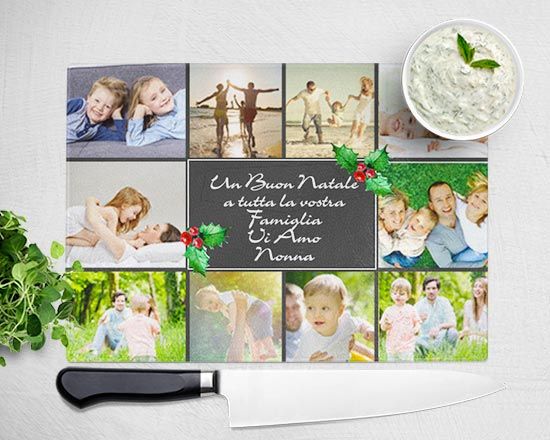 tagliere personalizzato con fotocollage
