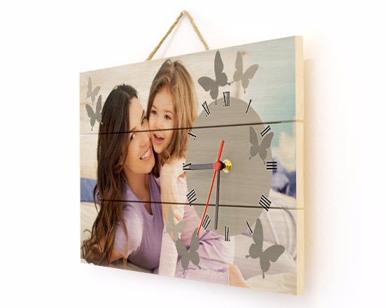 Orologio su listelli in legno - scegli tra gancetti o corda per appenderlo