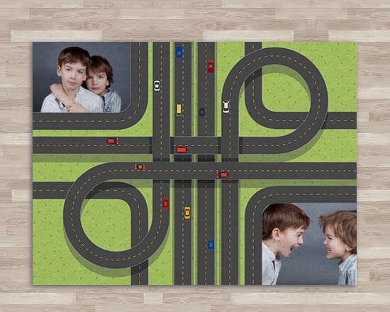 grafica pista macchinine per il Tappeto giochi in feltro