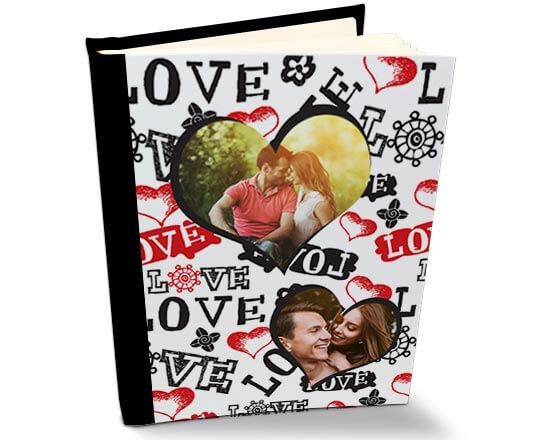 Album in pelle con la grafica con scritte