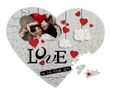 Puzzle cuore masonite A3 con grafica romantica