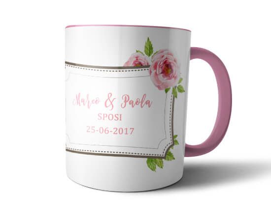 Tazza con cornice di fiori