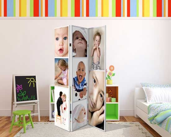 La cameretta dei tuoi figli da oggi potrà essere più ordinata e più originale con il Paravento personalizzabile di Fotoregali.
