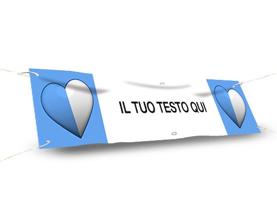 Striscione 150x30 Bianco azzurro