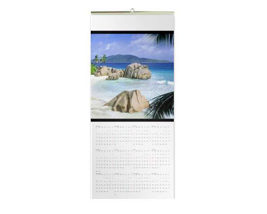 Calendario nel formato 30x70 dalla grafica bianca