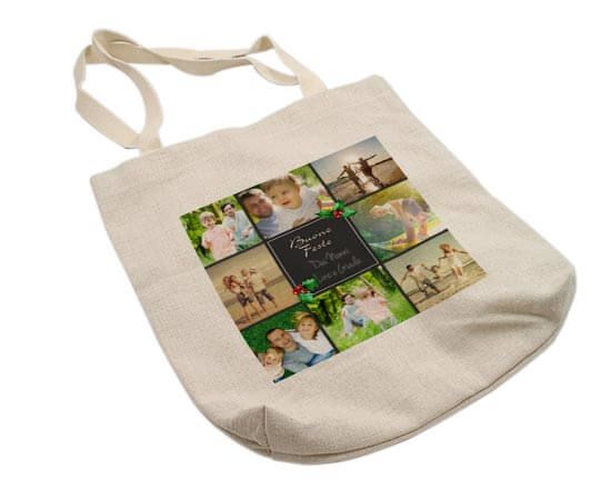 foto collage su shopper in juta