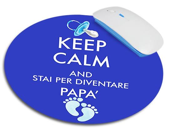 Keep calm su tappetino mouse tondo