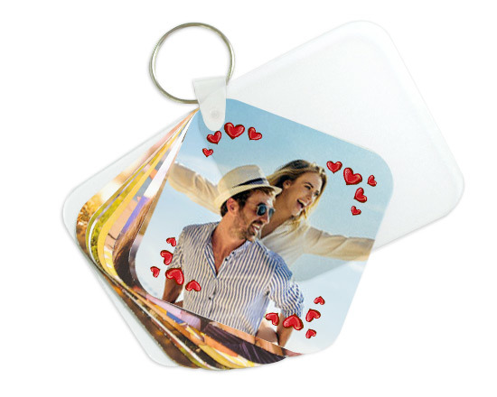 Portachiavi fotolibro con grafica cuori da personalizzare