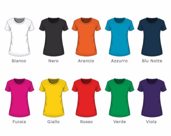 Personalizza con le tue idee la t-shirt donna proposta in svariati colori