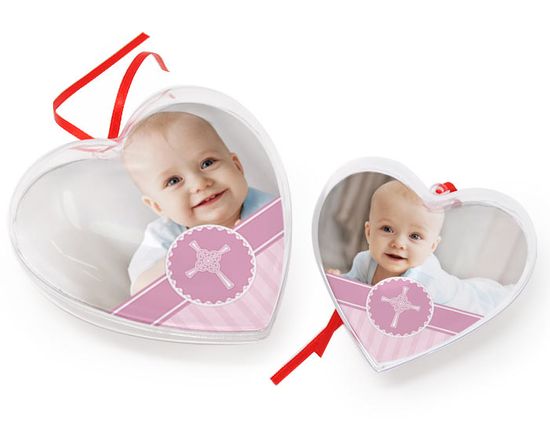 scegli la misura che preferisci per la palla di Natale a forma di cuore