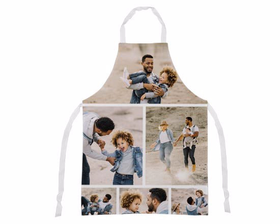 Grembiule collage con foto come regalo per compleanno