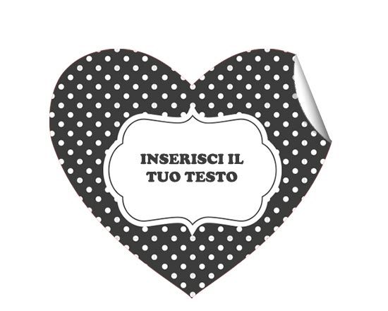 Stickers a forma di cuore personalizzati
