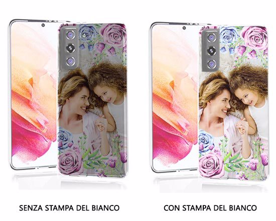 Cover in silicone per galaxy S21, effetto con o senza stampa del bianco
