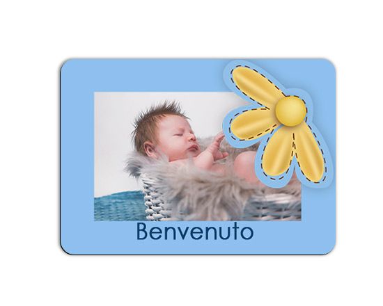 Magnete rettangolare con cornice blu