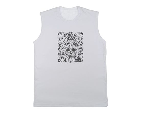 Maglietta smanicata uomo bianca personalizzata