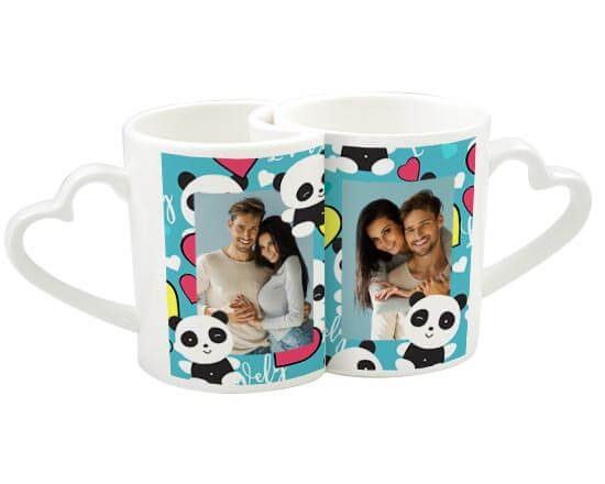 Tazze love con grafica con piccoli panda